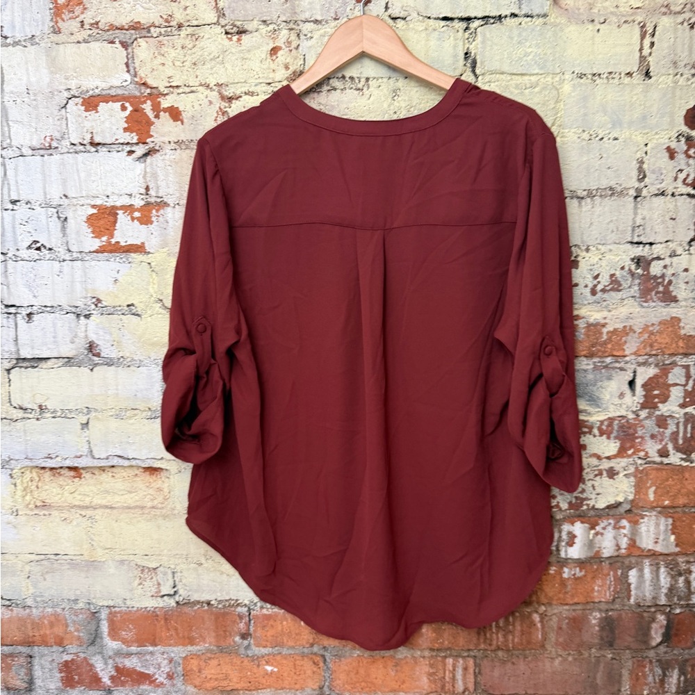 Torrid Harper Georgette Rich 3/4 Sleeve Blouse - Picture 5 of 5